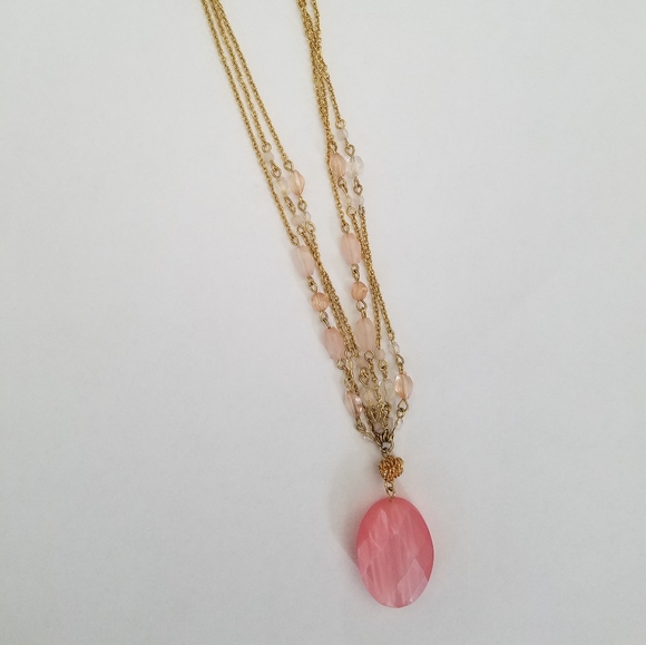 Express Jewelry - Express gold and pink necklace